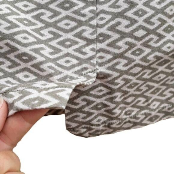 Y2K Gap Mini Skirt Aztec Print Pleated Front Casual Safari Army Green Cream Sz 4 - Picture 4 of 8